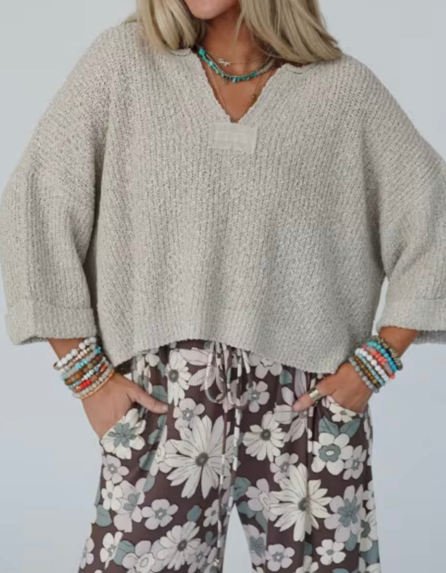 Knit 3/4 Sleeve Sweater