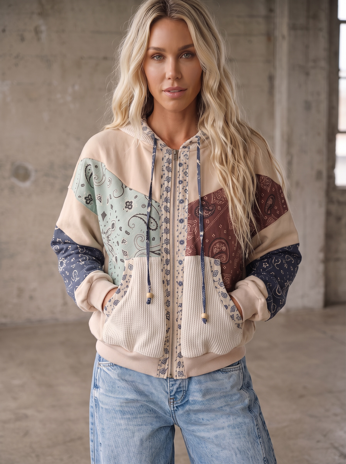 PREORDER - Paisley Patchwork Mixed Media Jacket