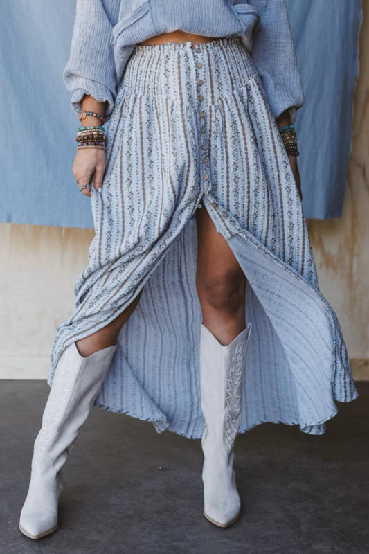 Promesa Floral Button Maxi Skirt