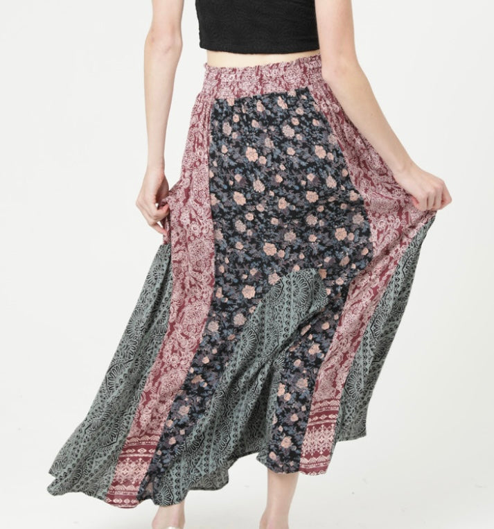 Angie Mixed Media Maxi Skirt