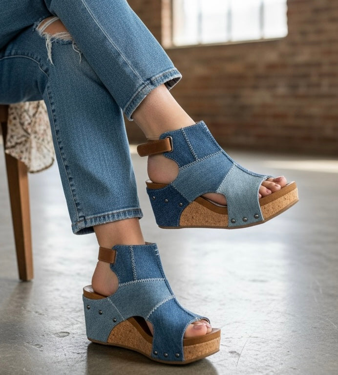 Very G Lala Denim Wedge