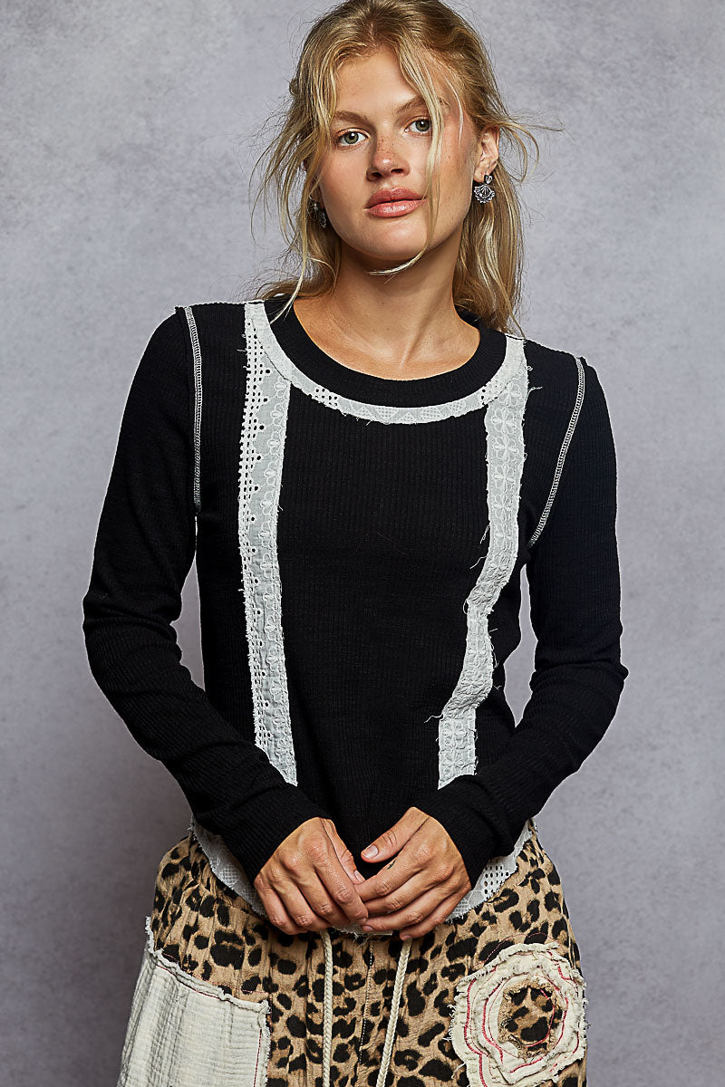 POL Crochet Ribbed Top