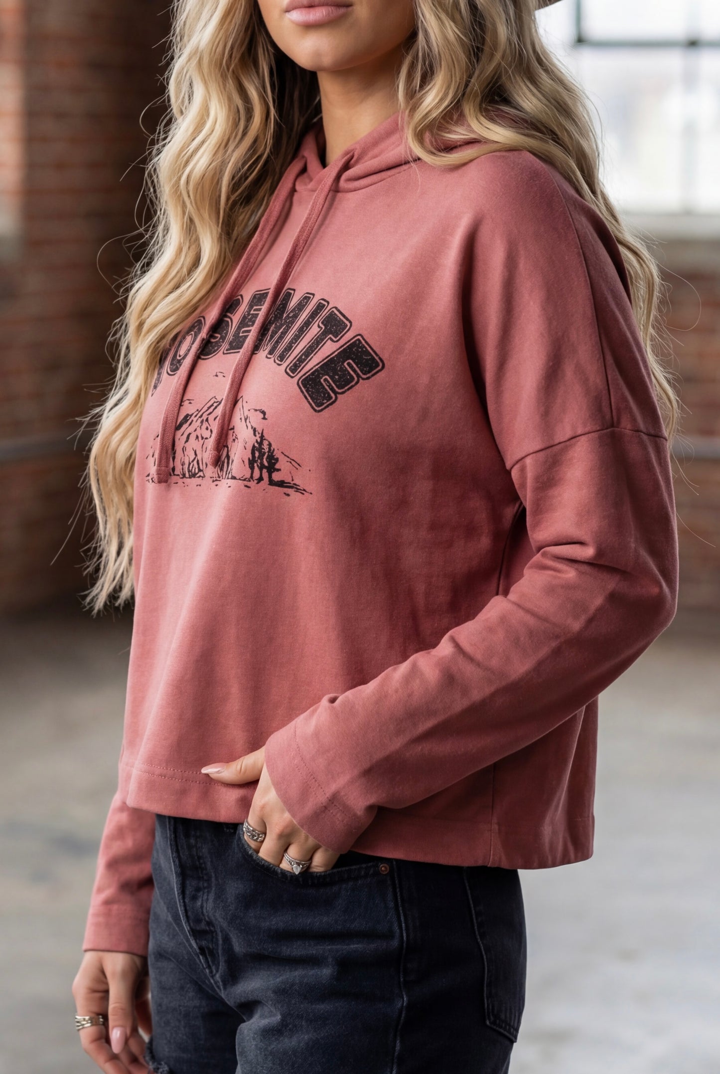 Yosemite Graphic Long Sleeve Hooded T-Shirt