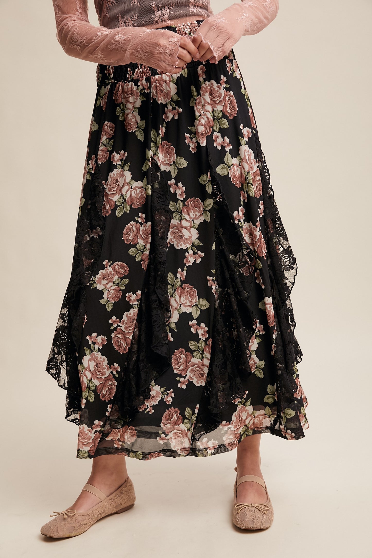 Listicle Floral Maxi Skirt