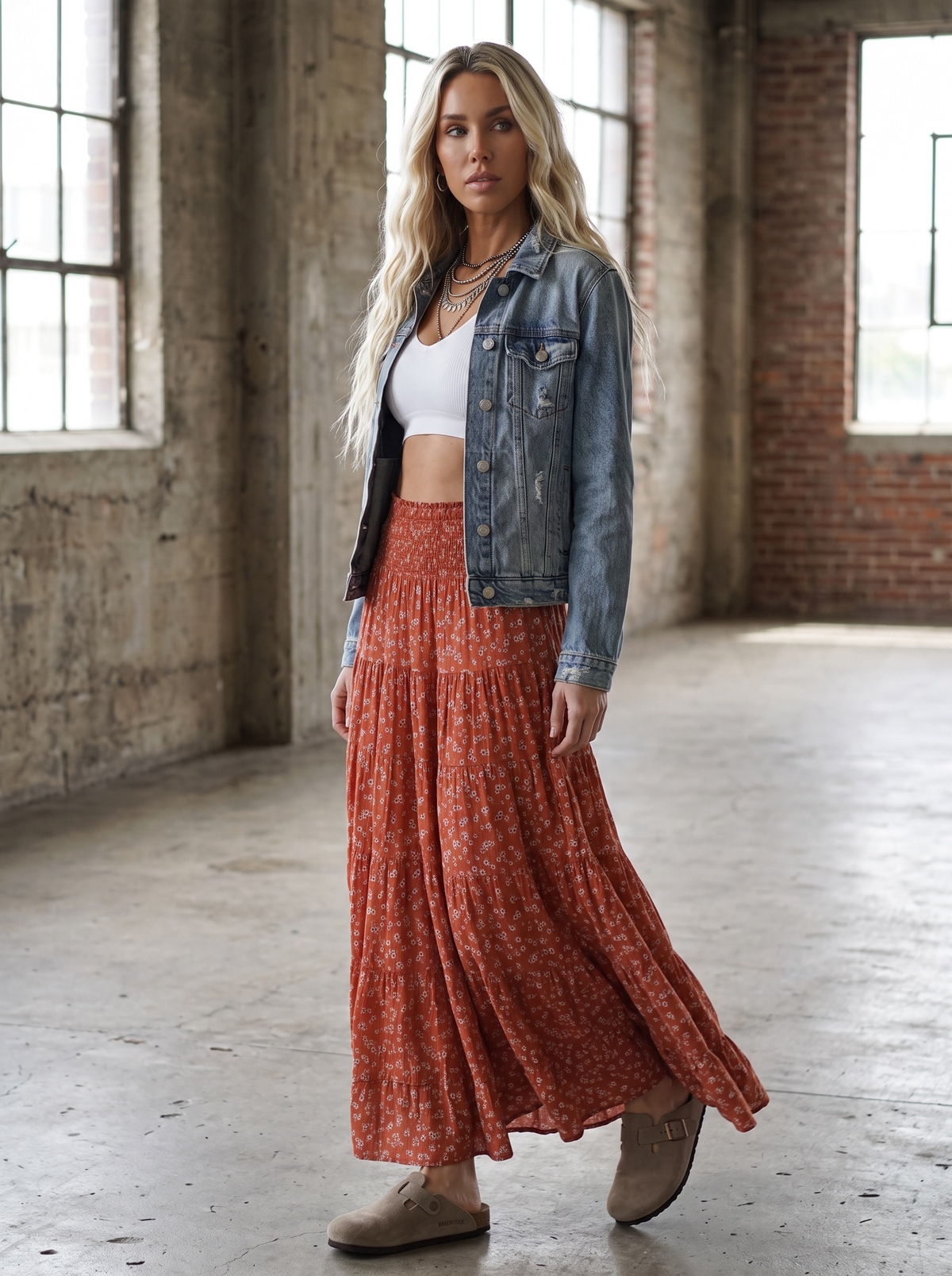 Angie Floral Maxi Skirt