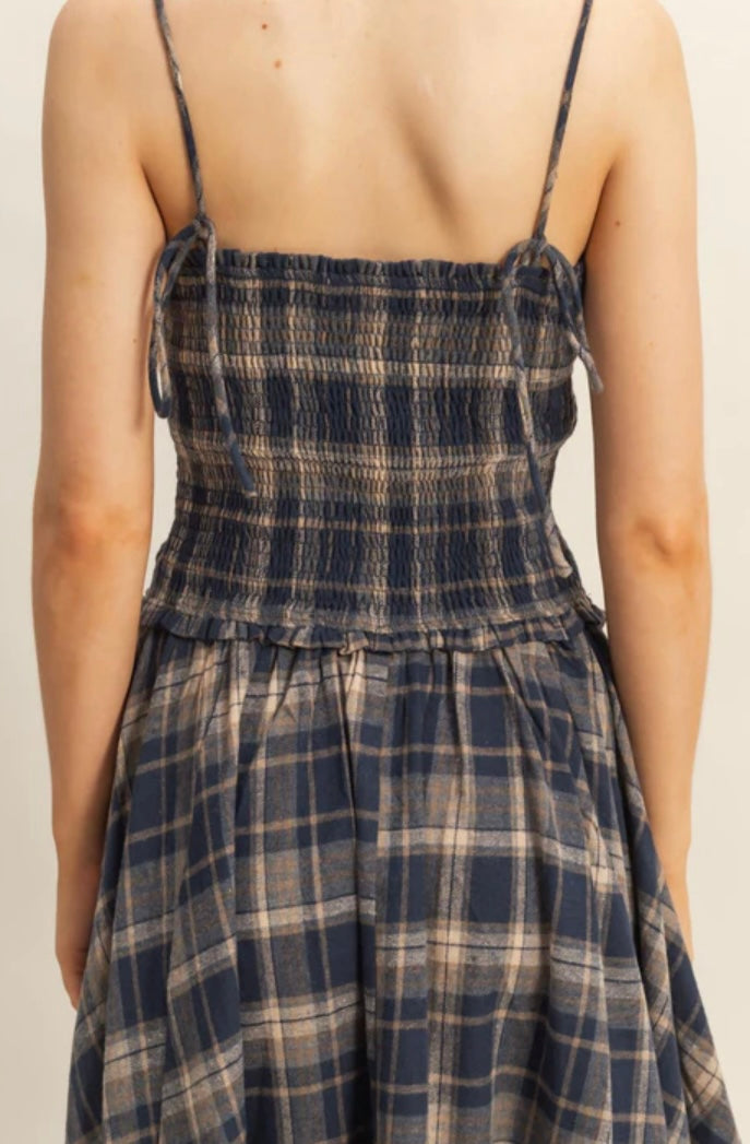 Plaid Ruffled Tiered Dress