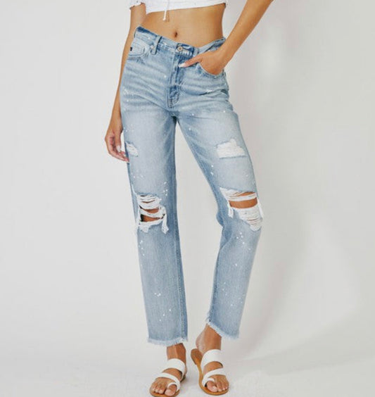 High Rise Slim Straight Jeans