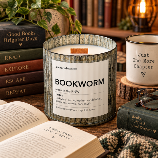 Bookworm | Book Lover Gift Wood Wick Candle