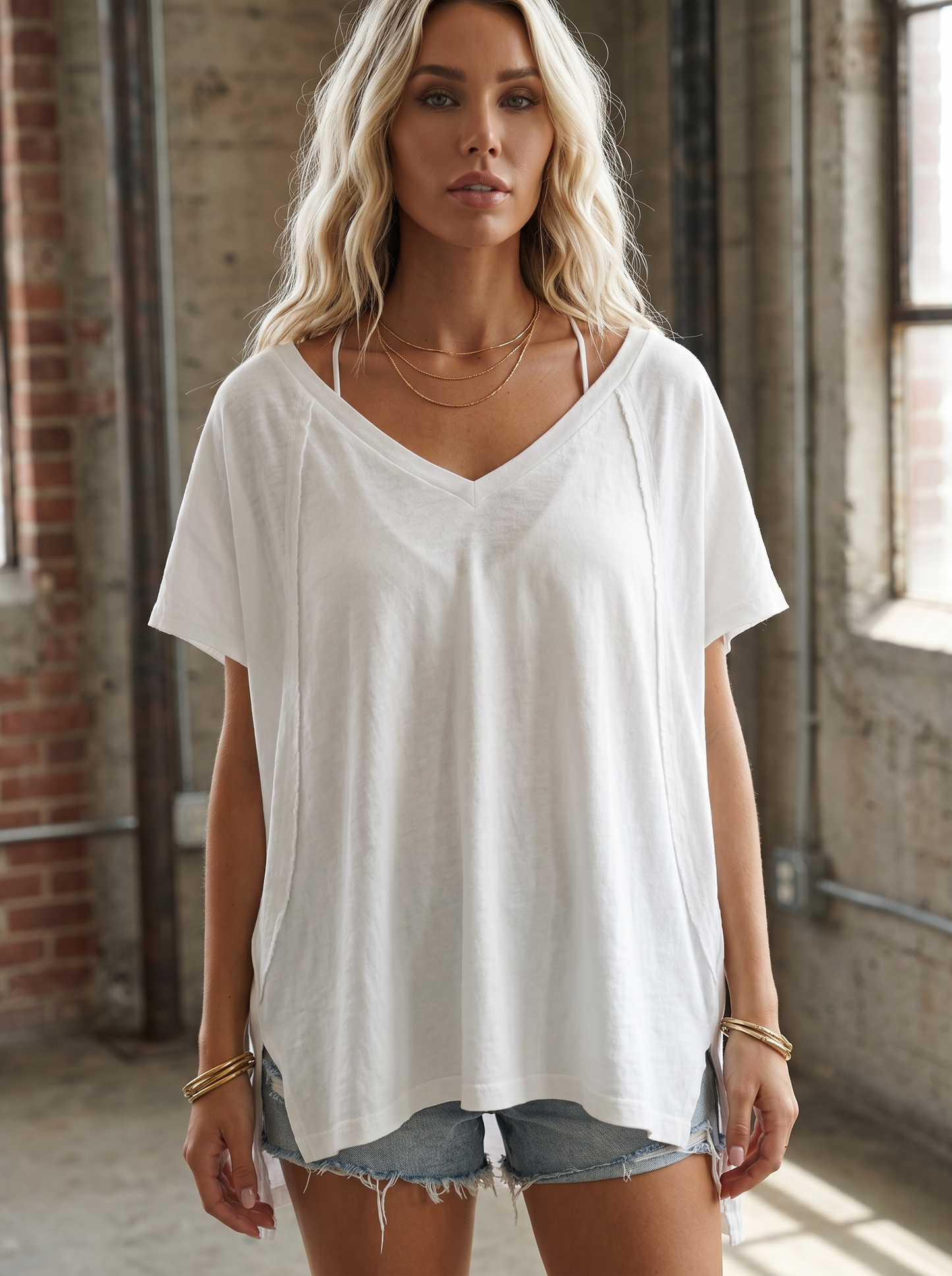 Oversized V-Neck Tee