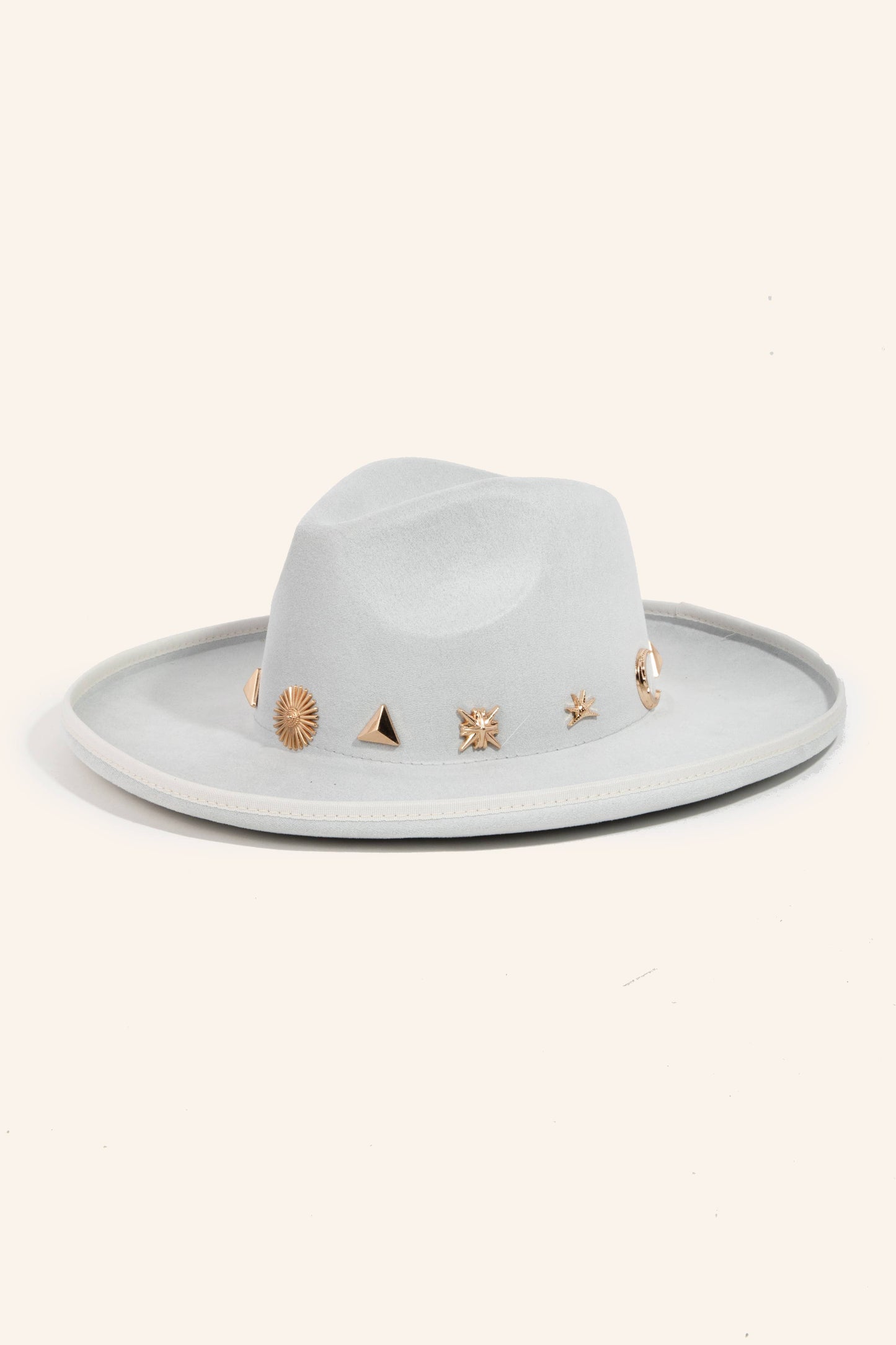 Mixed Metallic Charms Fedora Hat