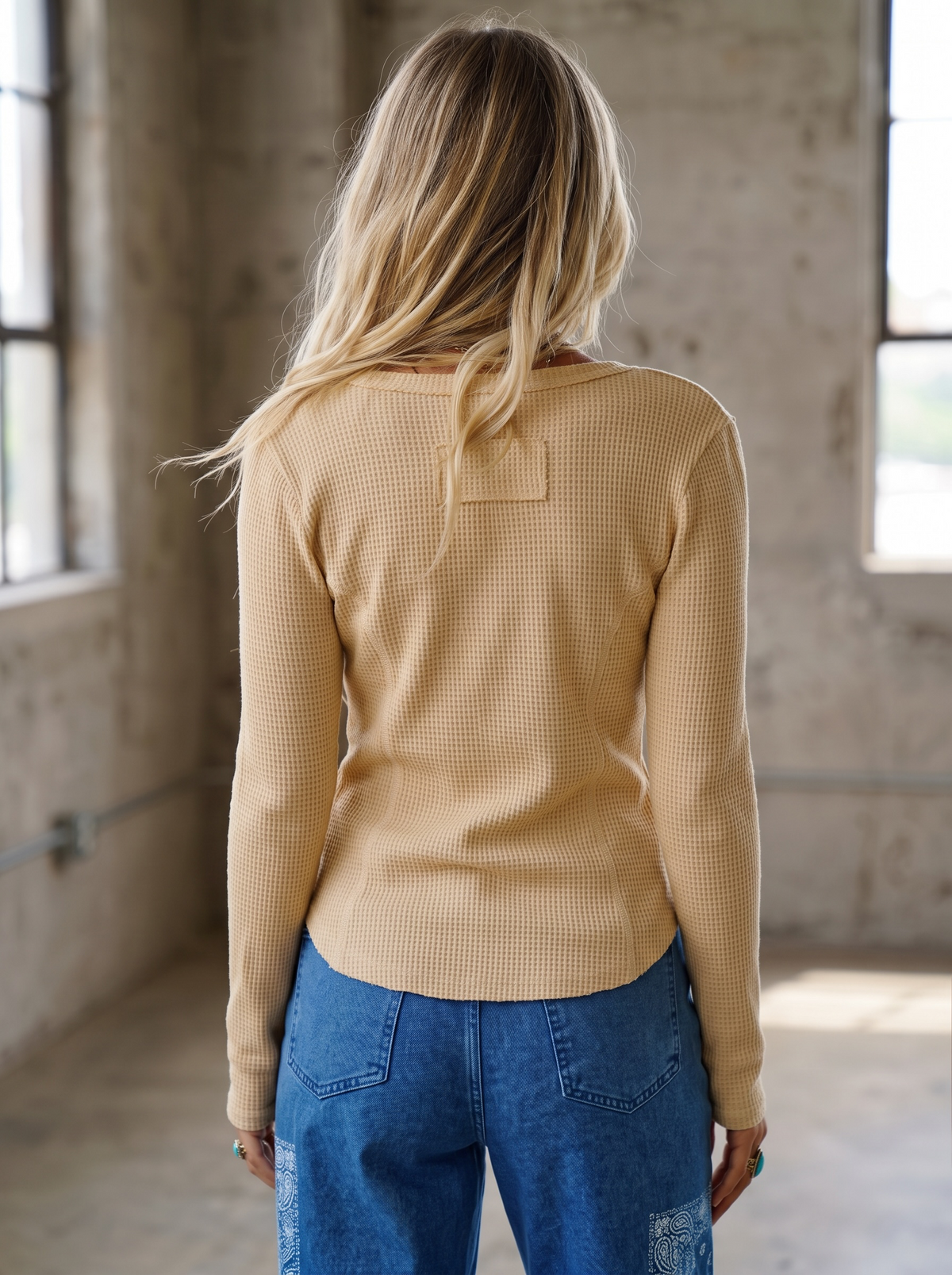 Very J Waffle Knit Top