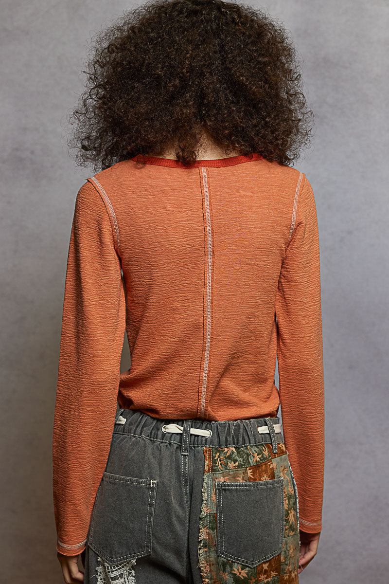 PREORDER- POL Studded Long Sleeve Top