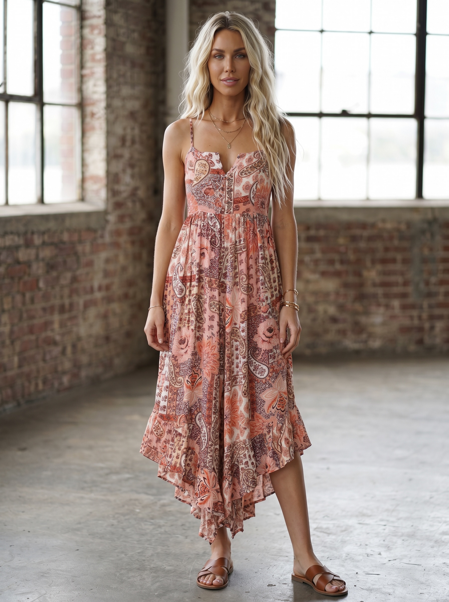 Angie Patchwork Print Jumpsuit