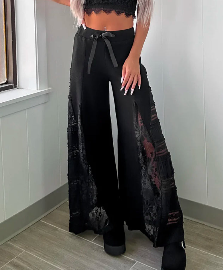 POL Lace Wide Leg Pants