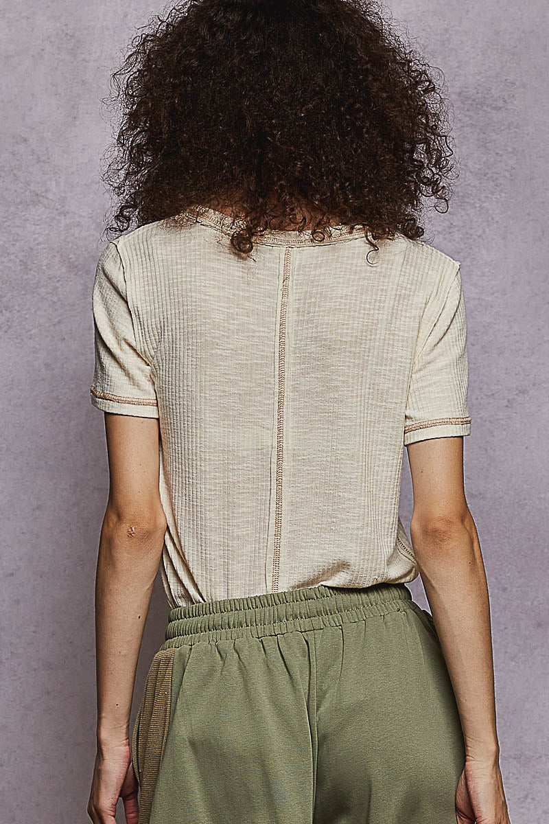 POL Contrast Stitch Tee