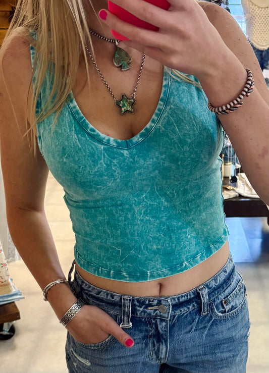 Washed Cotton Crop Top