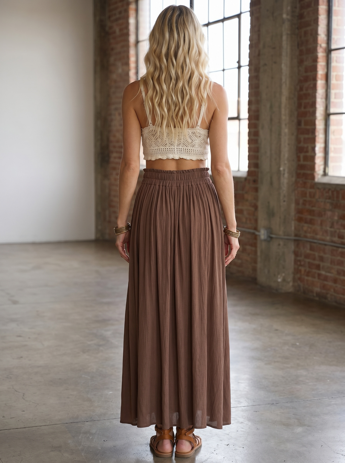 High Double Slit Maxi Skirt