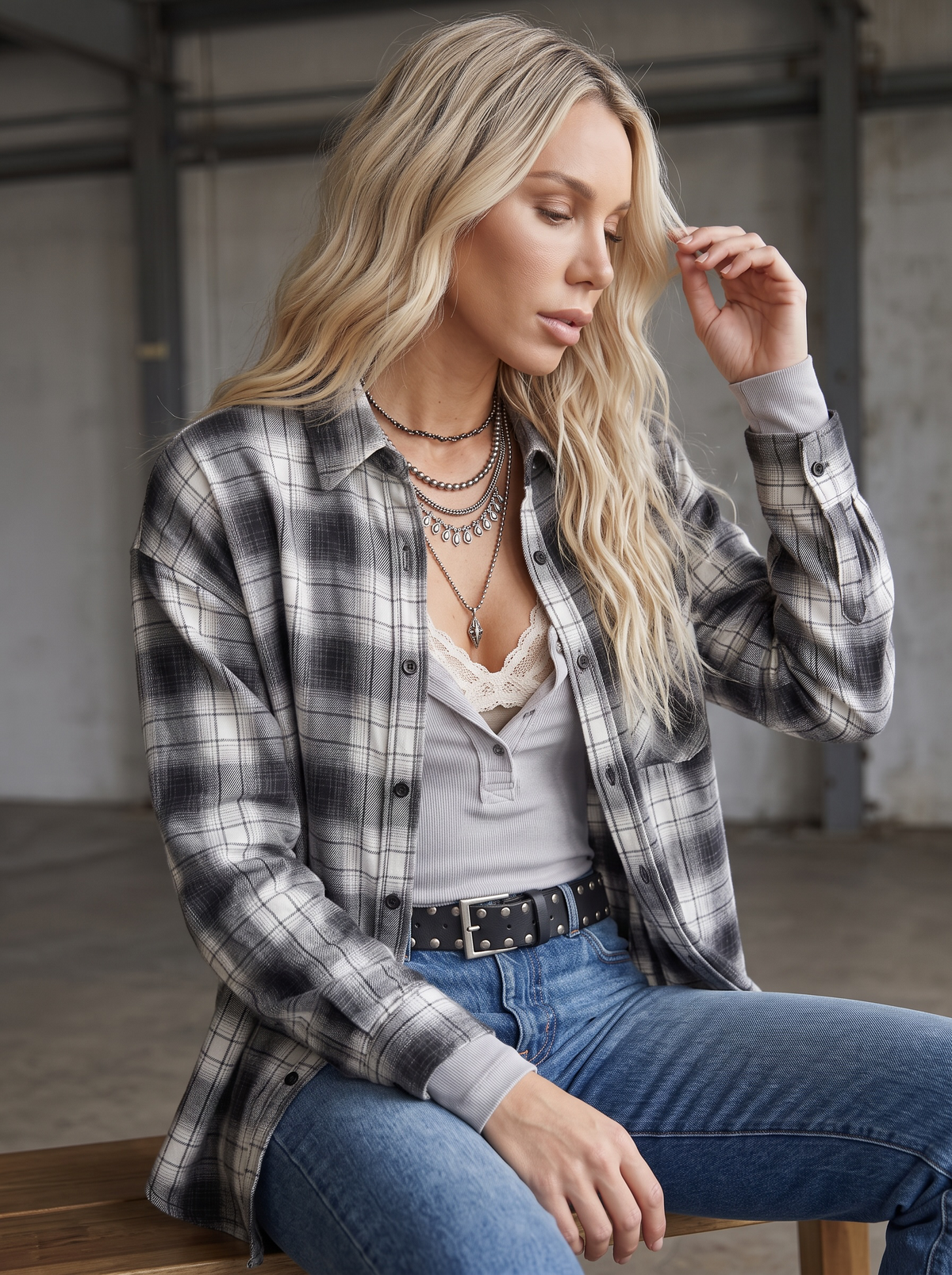 Plaid Button Down Top
