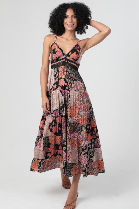 Angie Patchwork Print Dress