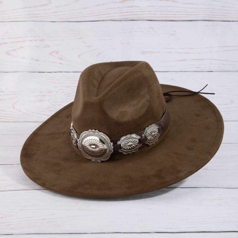 Oversized Concho Band Western Hat