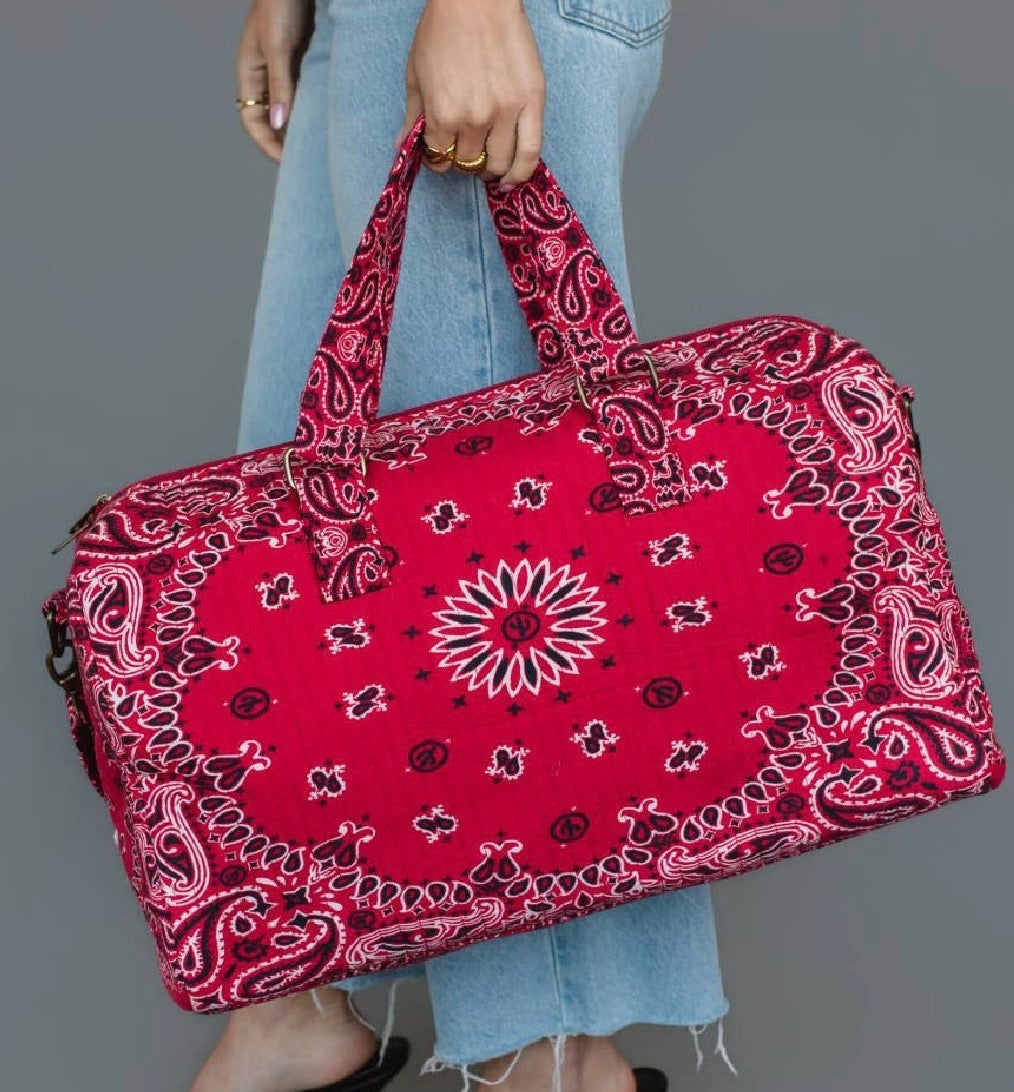 Red Bandana Duffel Bag