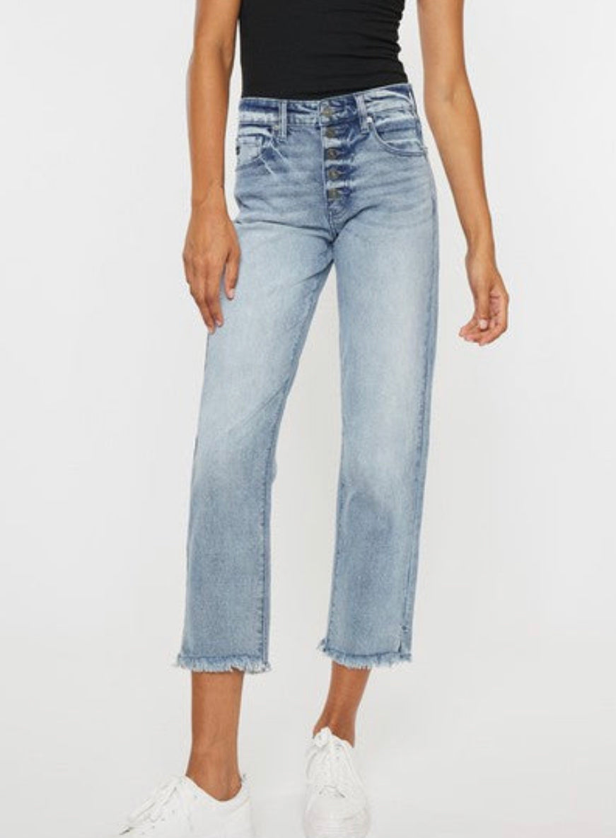 High Rise Straight Fit Jeans