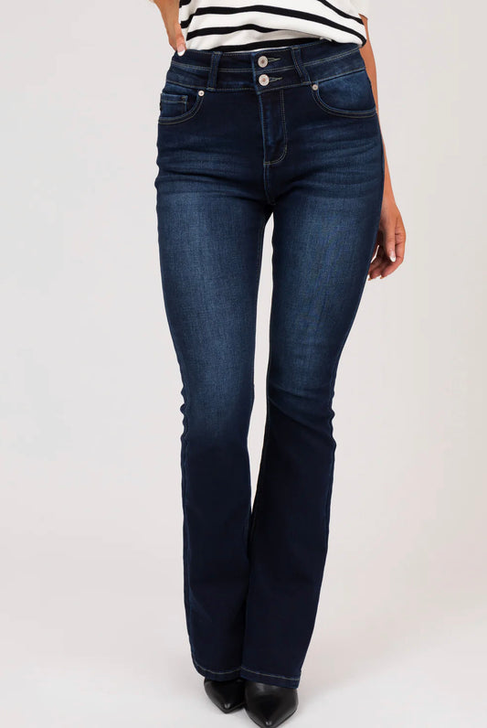 High Rise Wide Waistband Skinny Bootcut