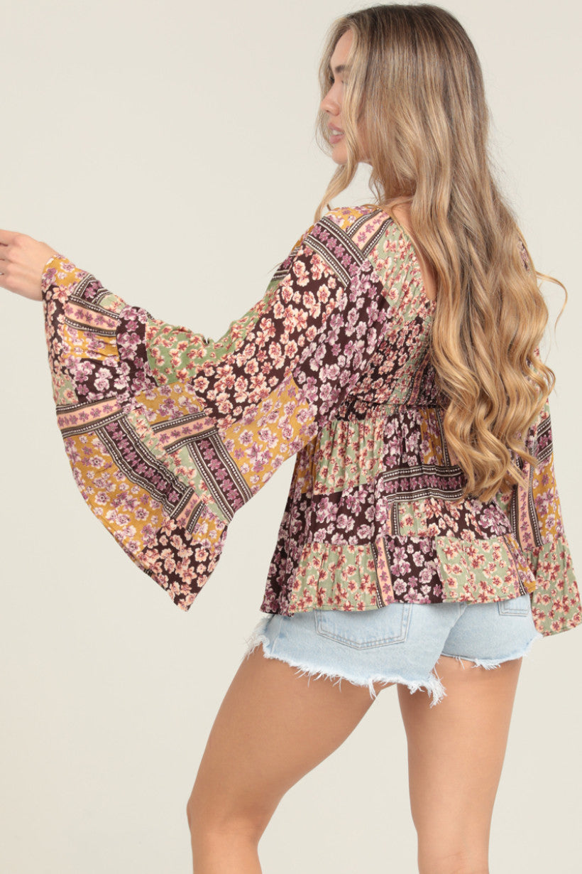 Angie Gypsy Print Blouse