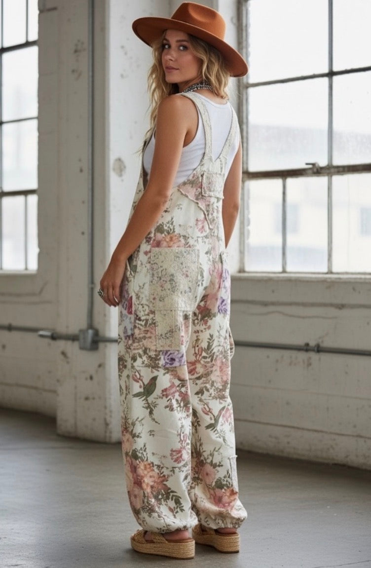 POL Floral Overalls