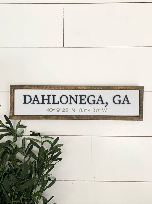 24x6 "Any" City Sign -  Coordinates/City Name Print