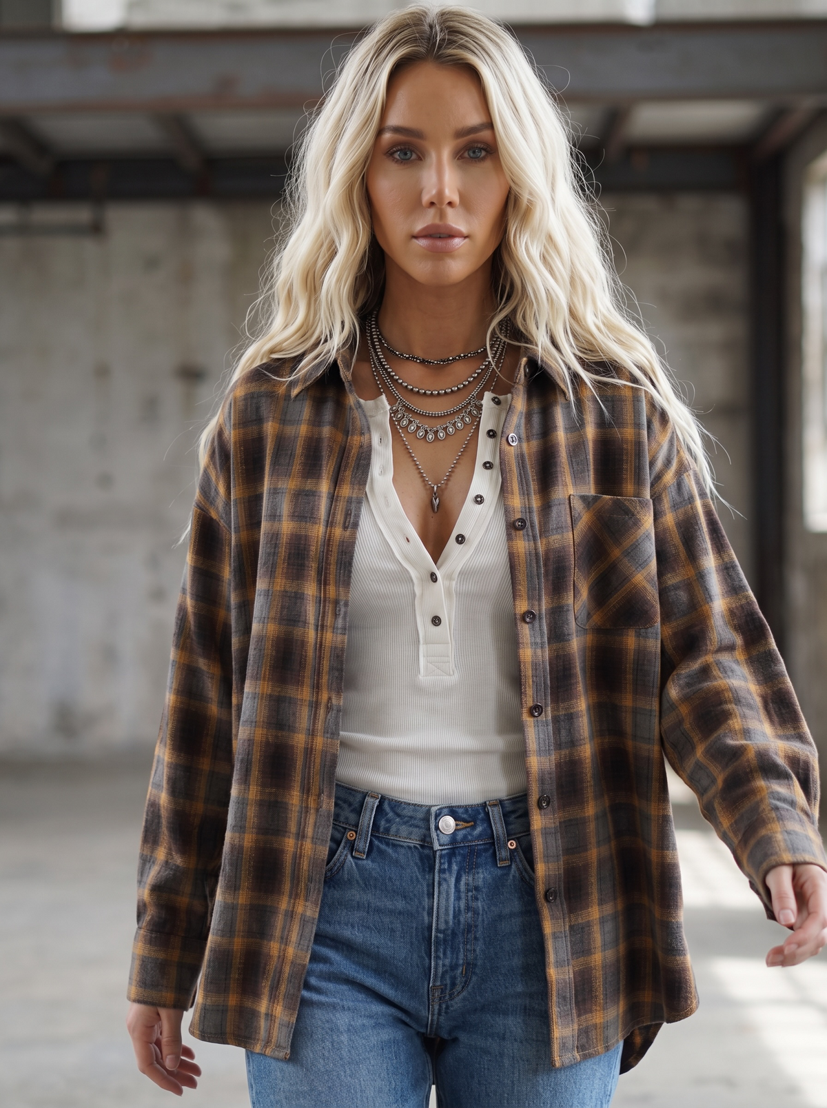 Plaid Button Down Top