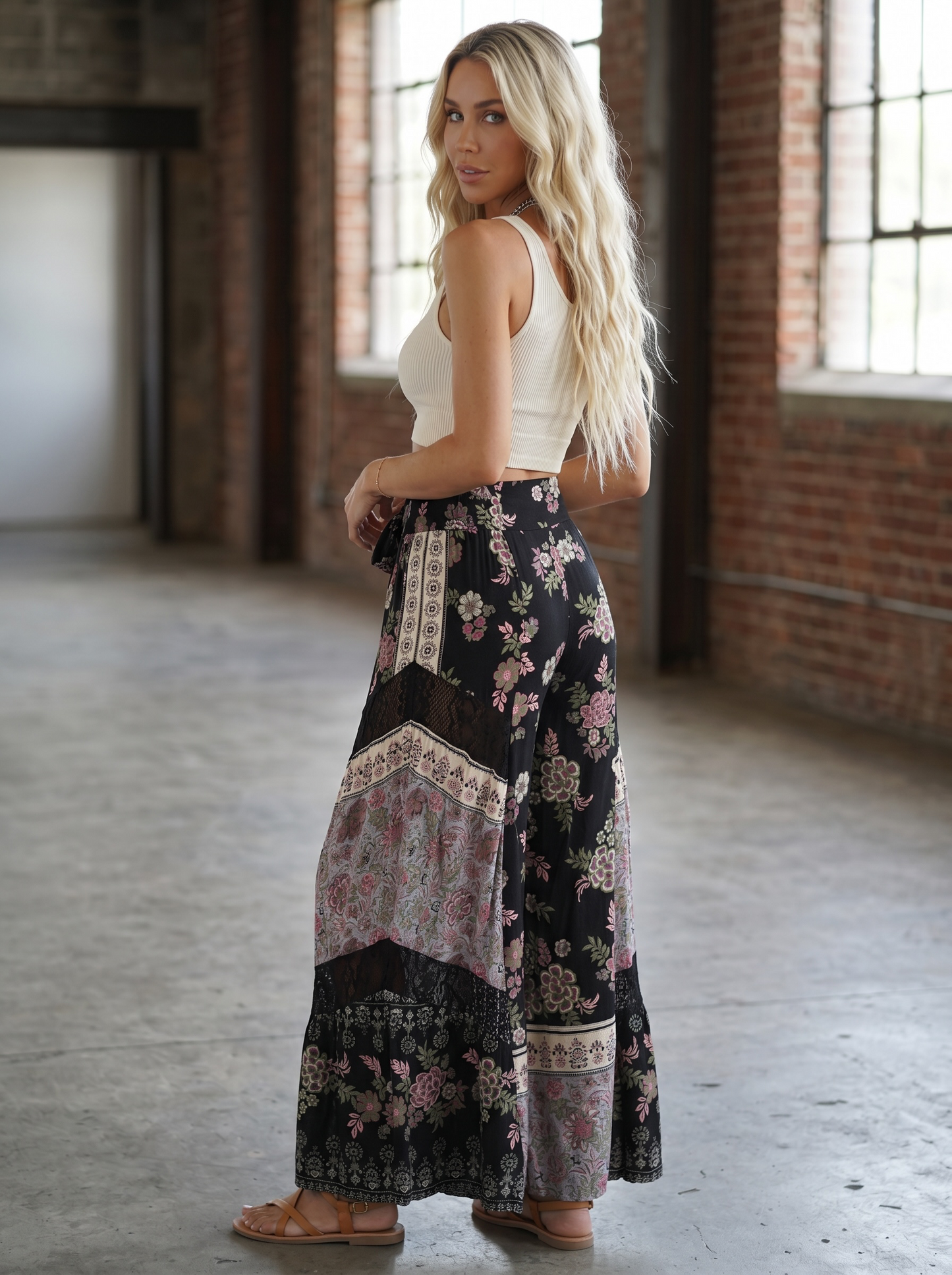 Angie Floral Wide Leg Pants