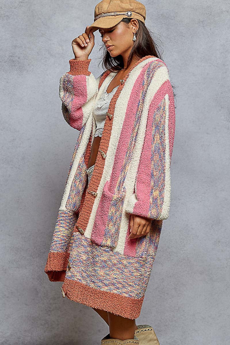 PREORDER- POL Chenille Hooded Cardigan