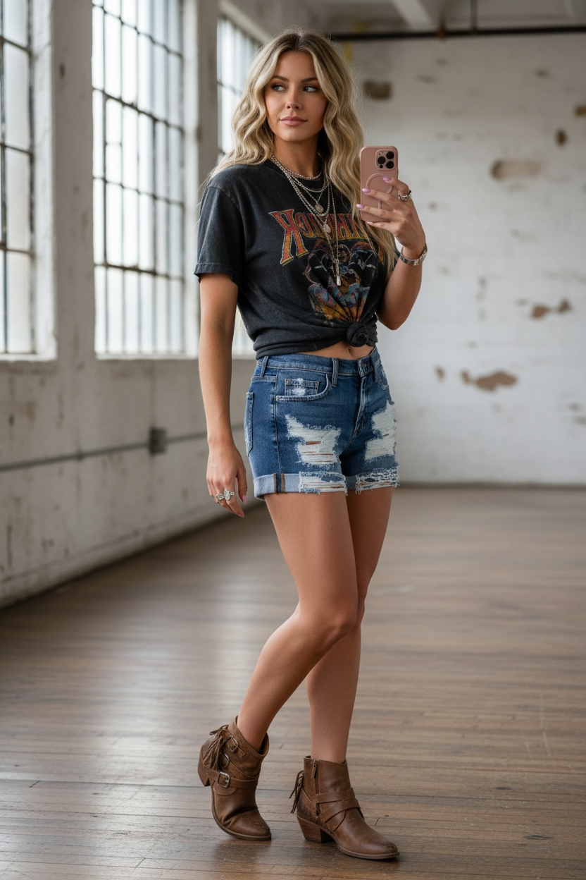 Sneak Peek Distressed Cuffed Shorts