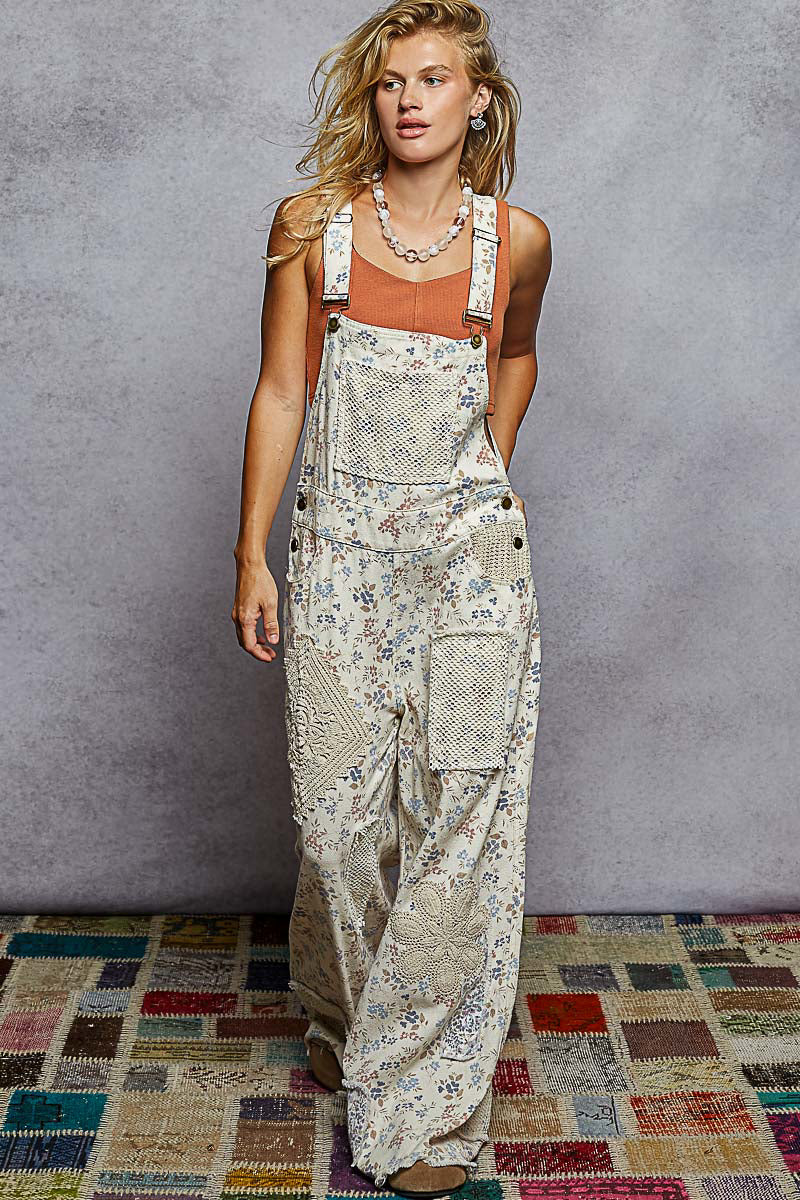 PREORDER- POL Floral Overalls