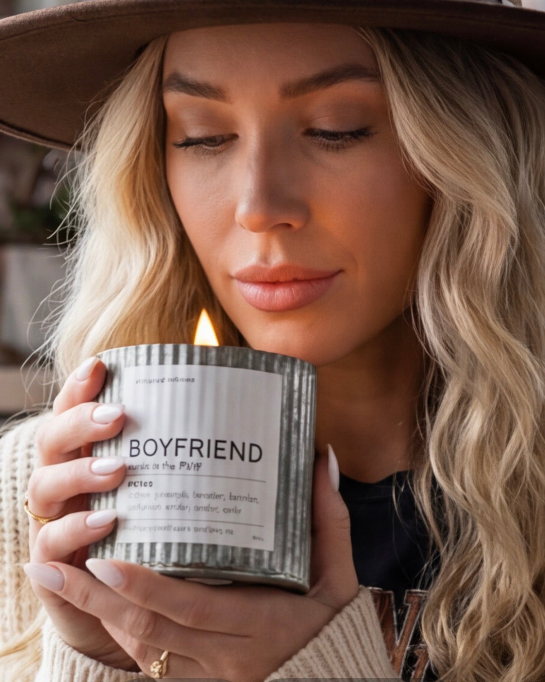 Boyfriend Rustic Vintage Farmhouse Wood Wick Candle