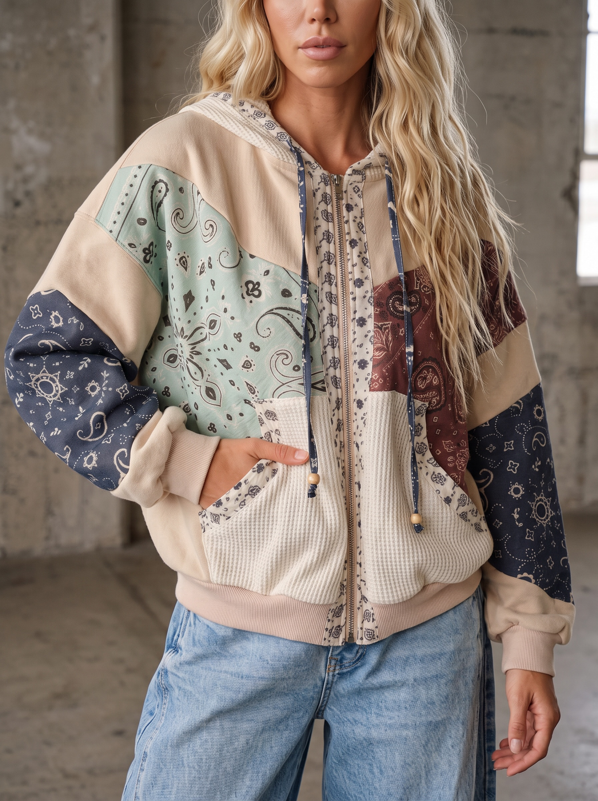 PREORDER - Paisley Patchwork Mixed Media Jacket