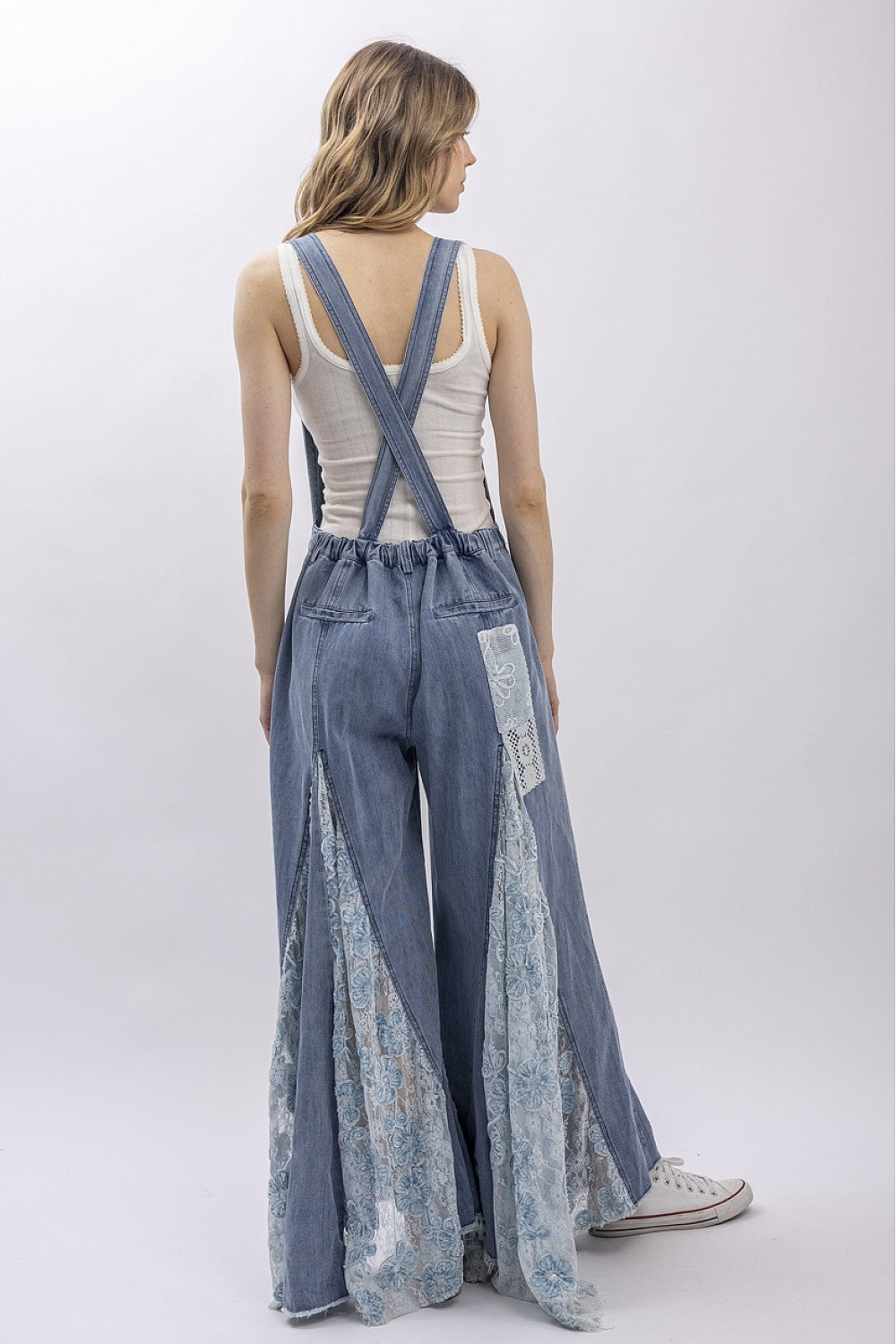 PREORDER- Lace Panel Overalls