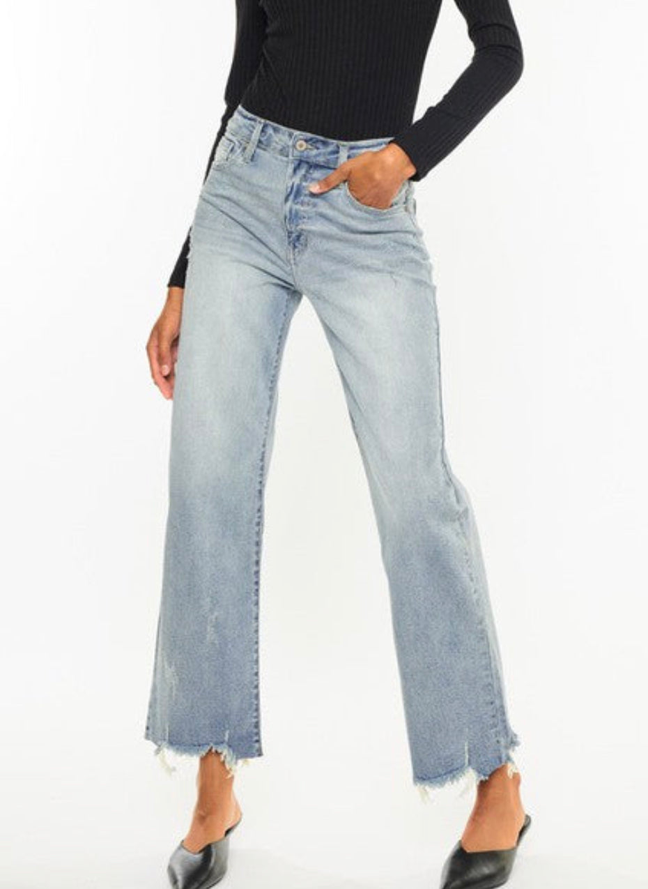 High Rise Slim Wide Leg