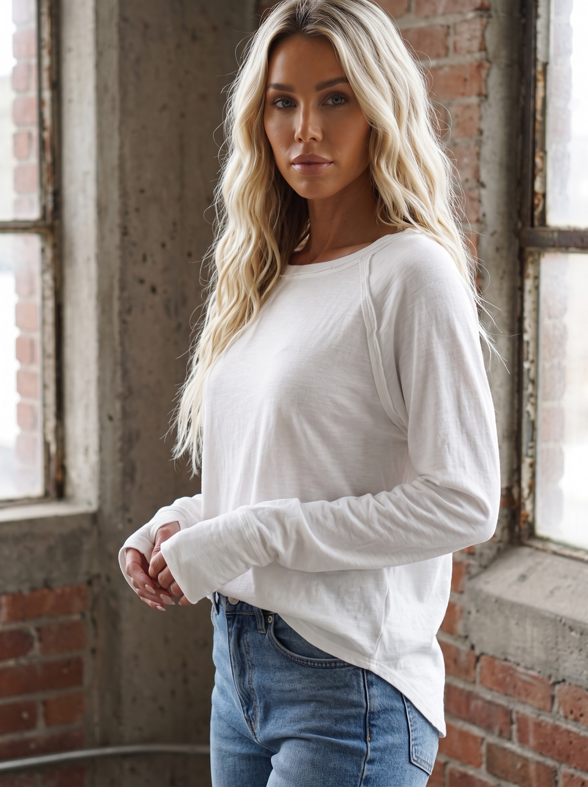 Raglan Sleeve Thumbhole Tee