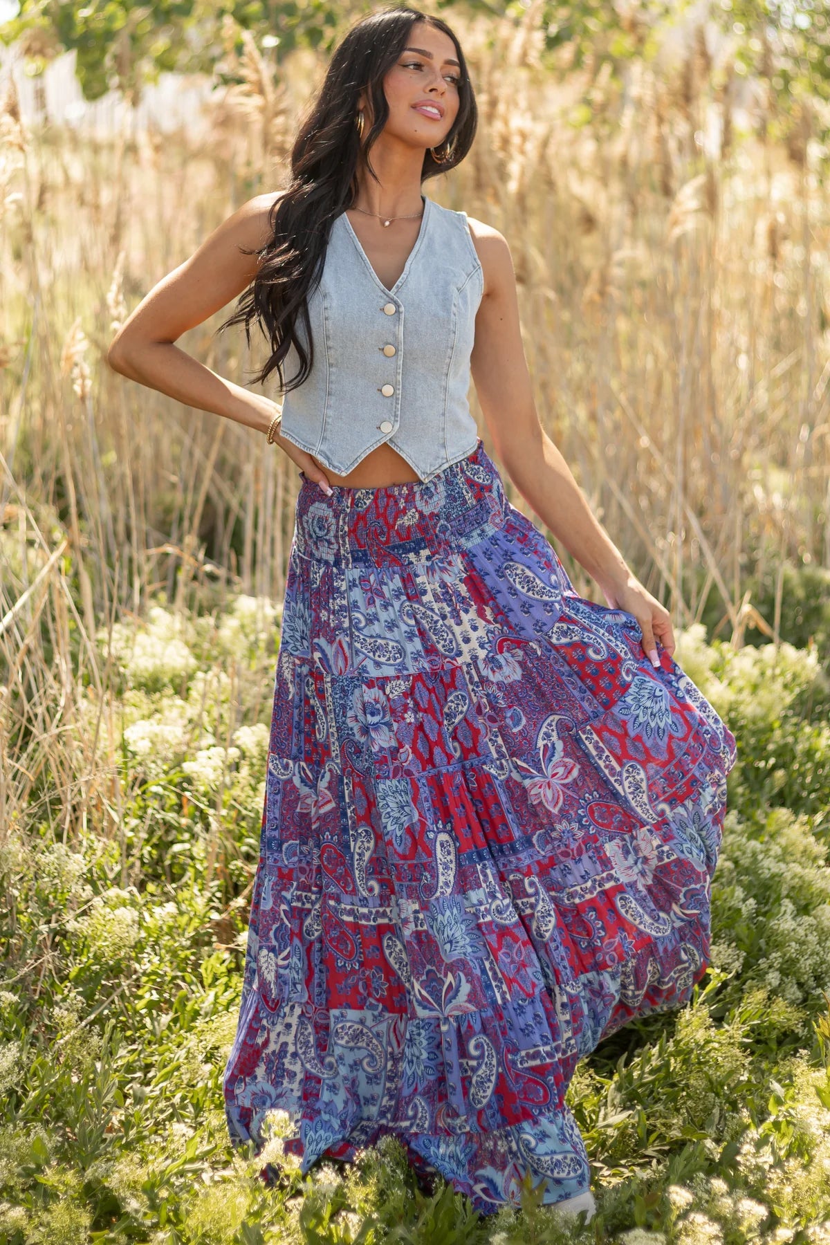 Angie Americana Maxi Skirt