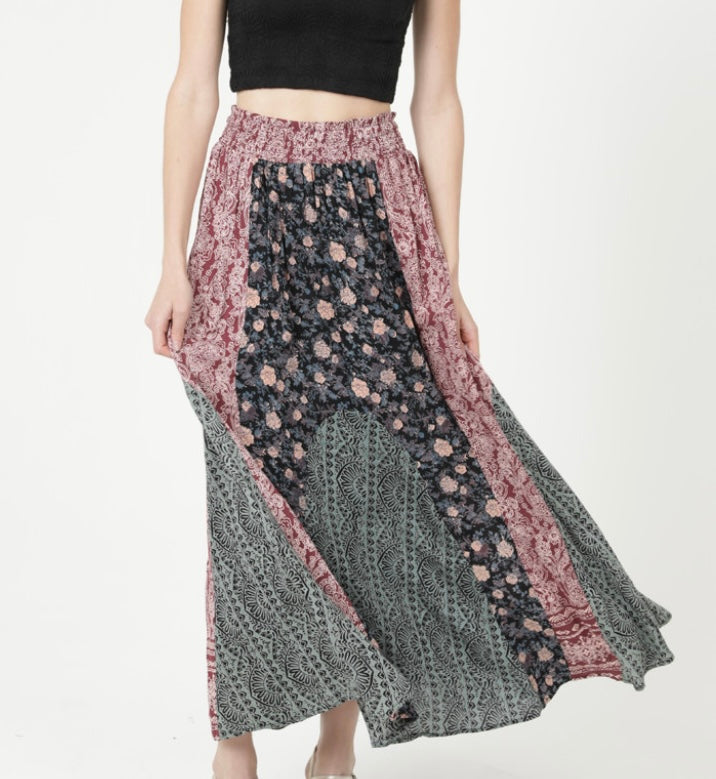 Angie Mixed Media Maxi Skirt