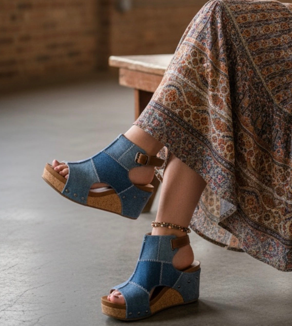 Very G Lala Denim Wedge