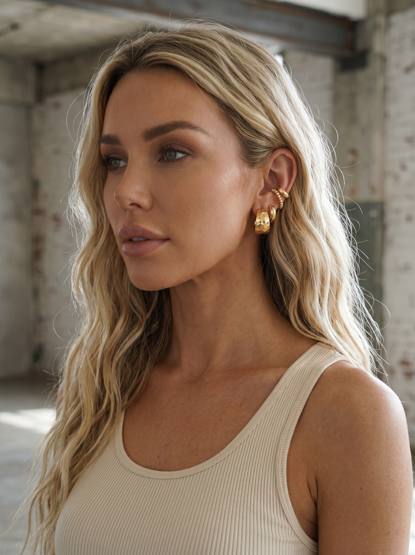 Gold Hoop Trio Earring Set