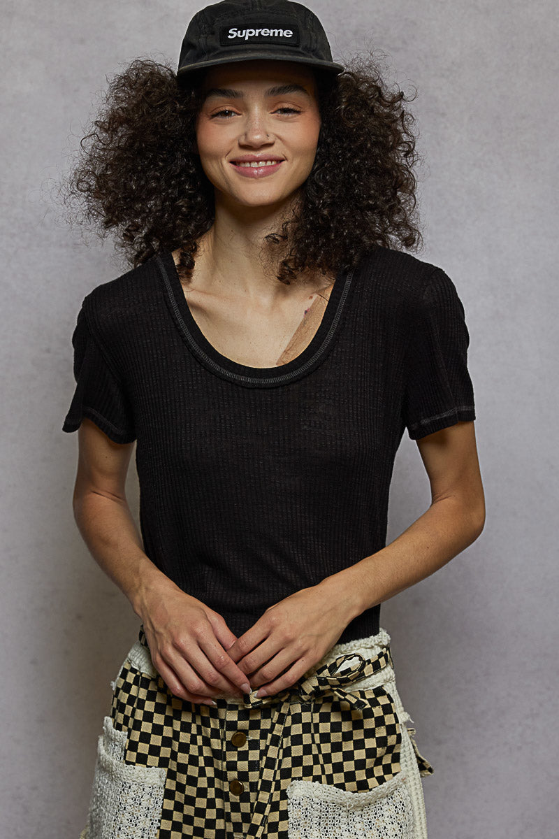 POL Contrast Stitch Tee