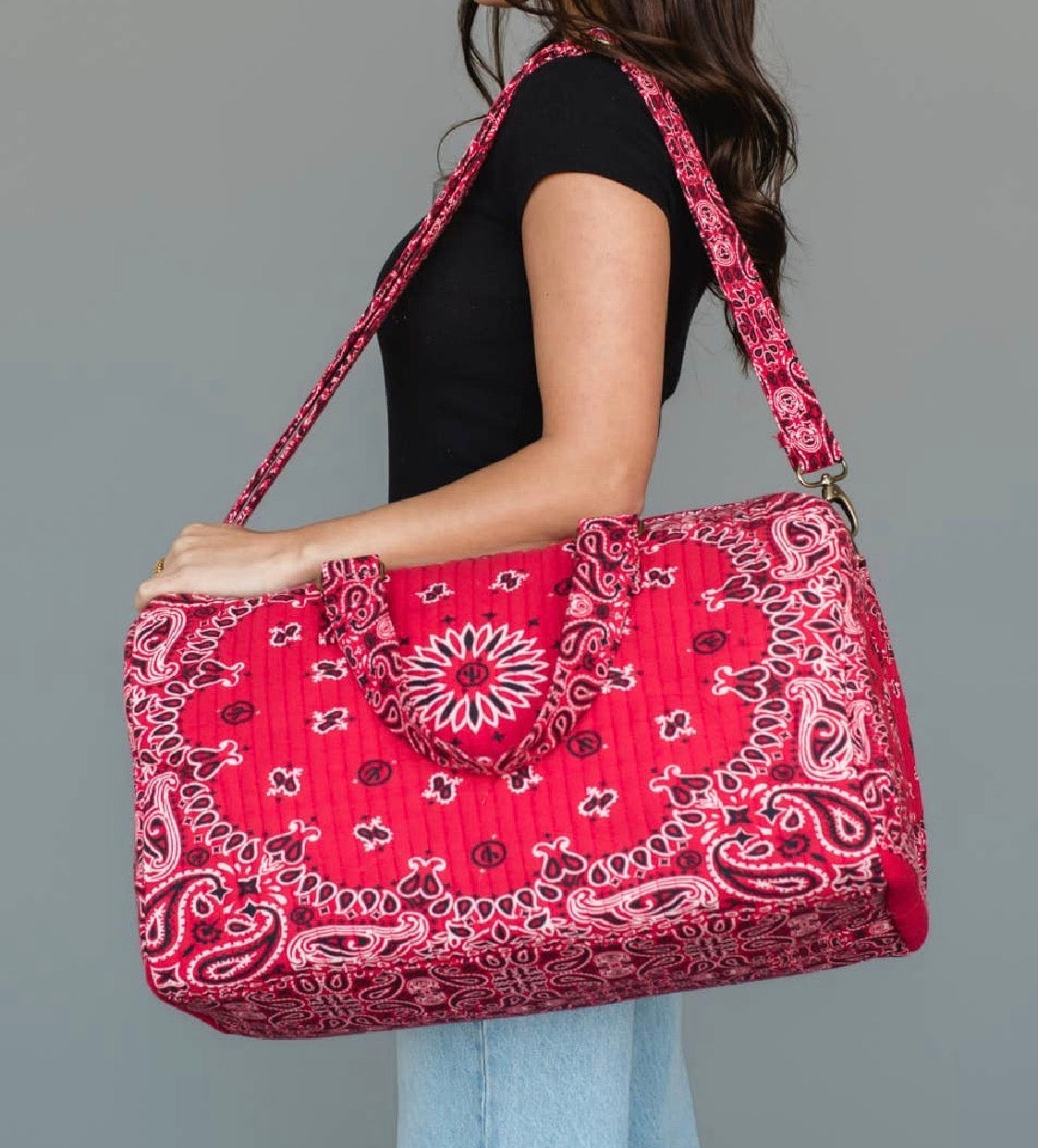 Red Bandana Duffel Bag