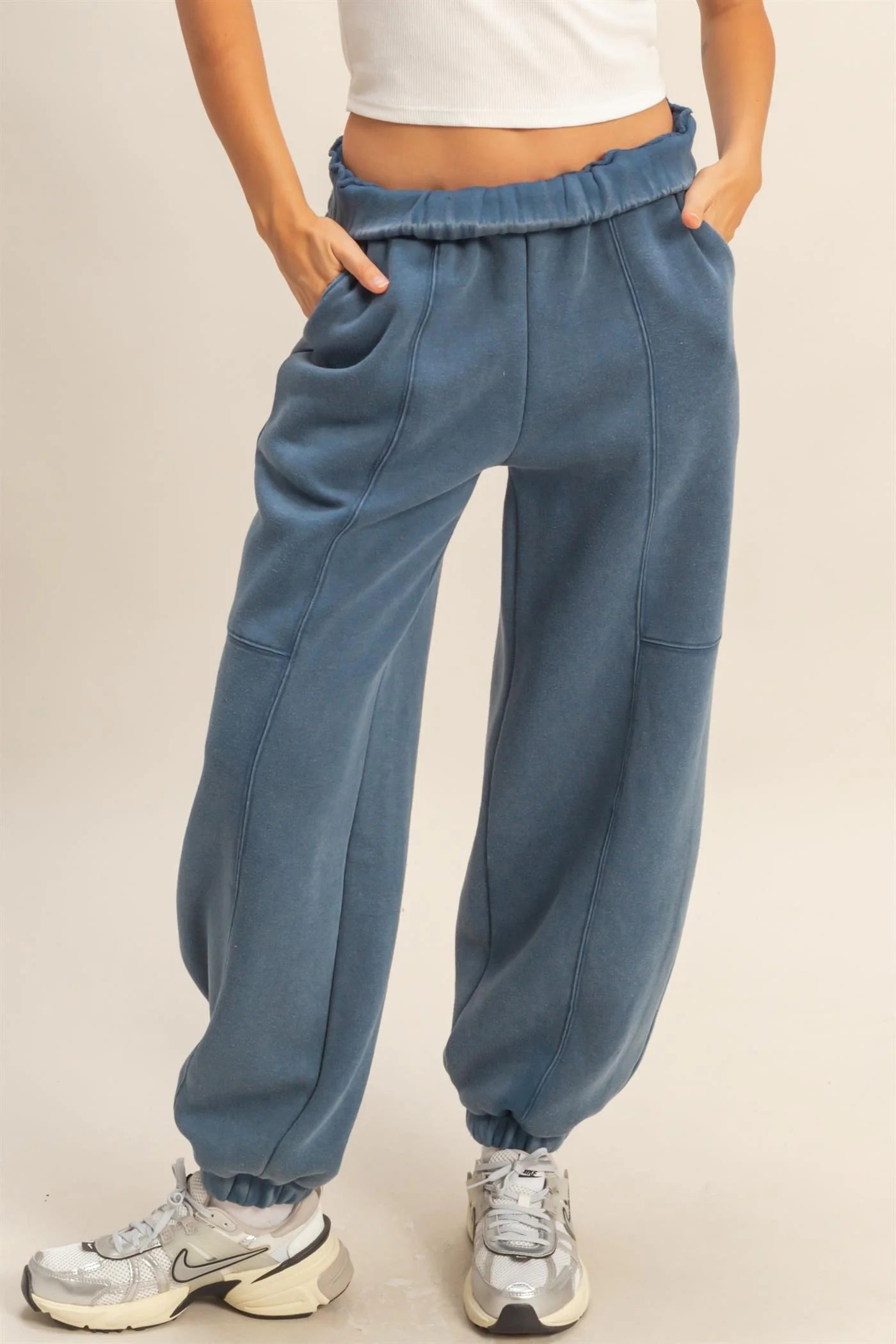 Relaxed Dusty Blue Sweat Pants