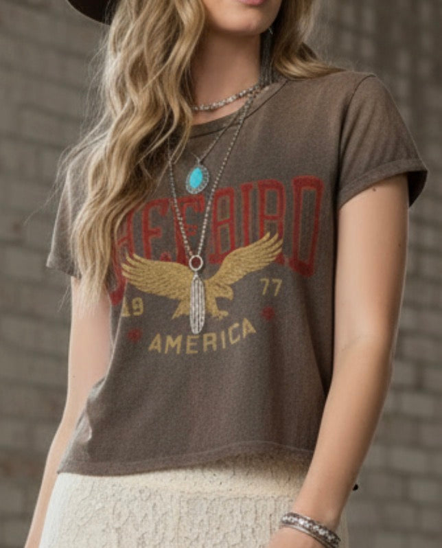 Free Bird Washed Crop Tee