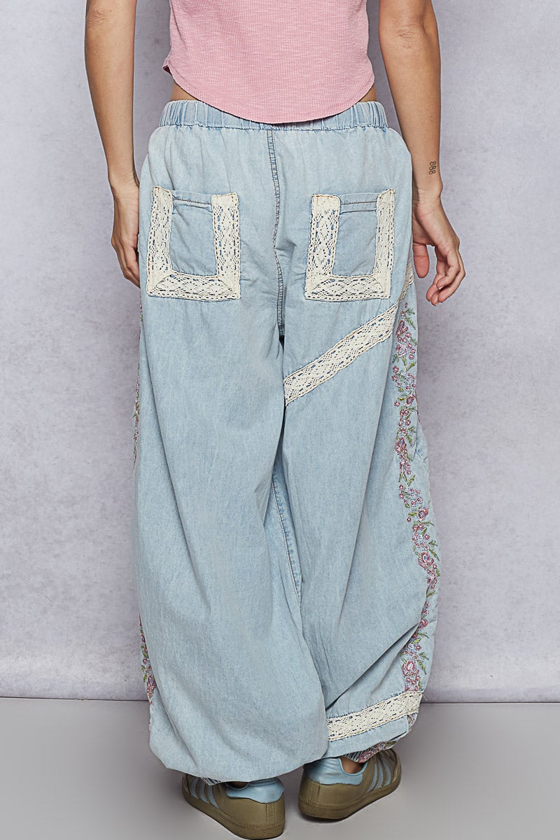 POL Floral Embroidered Jogger