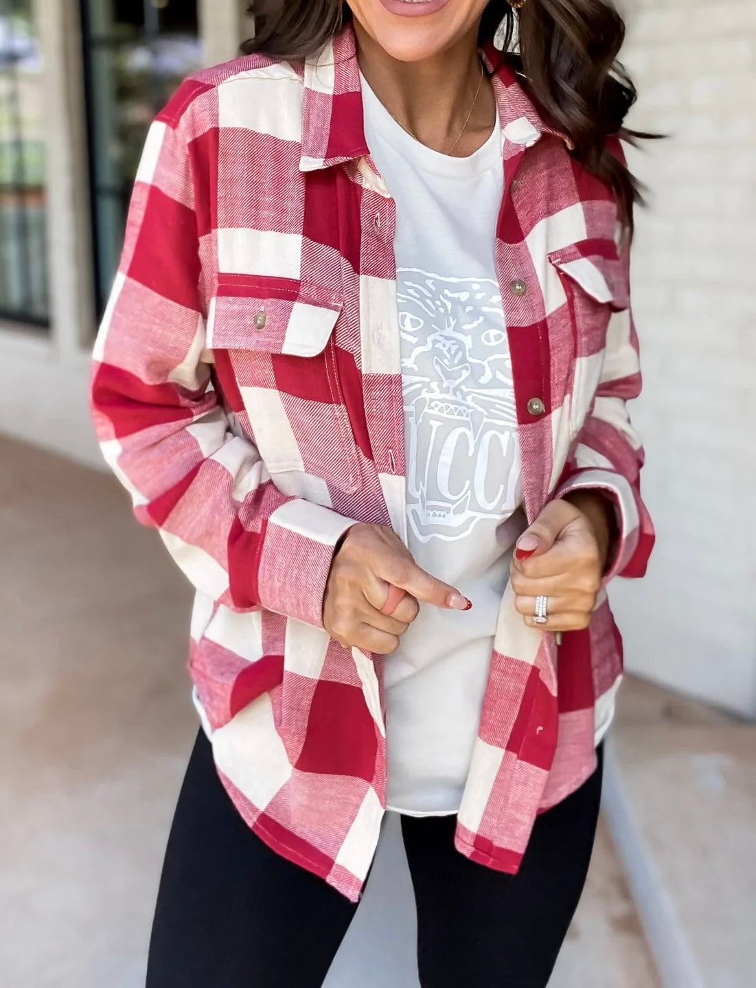 Lightweight Plaid Button Down Top